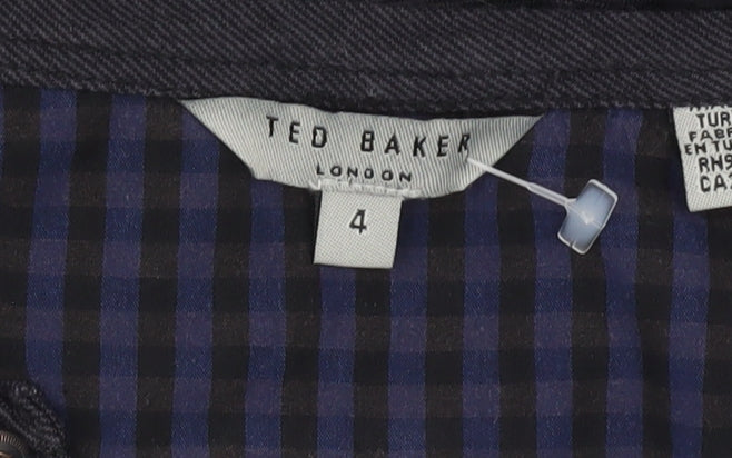 Ted Baker Unisex Adults Black L Long Sleeve Henley Cotton Shirt