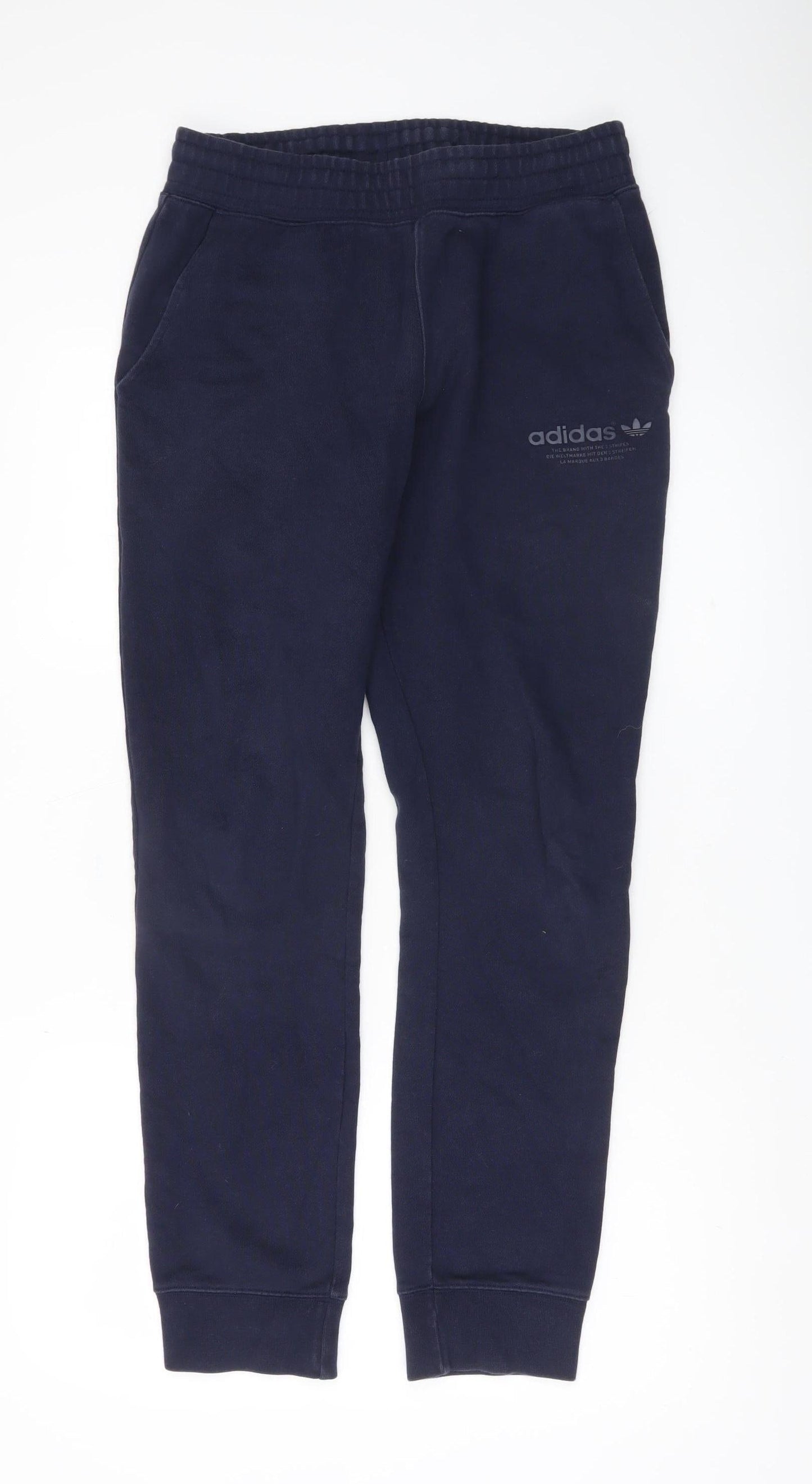 Adidas Womens Blue Jogger Trousers Size M Cotton Casual Pants