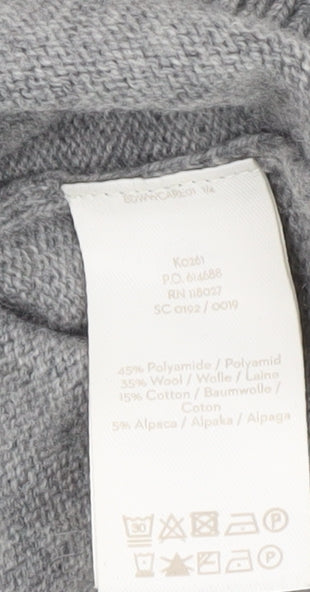 Boden Womens Grey Star Knit Jumper XS Crew Neck Long Sleeve Wool Blend