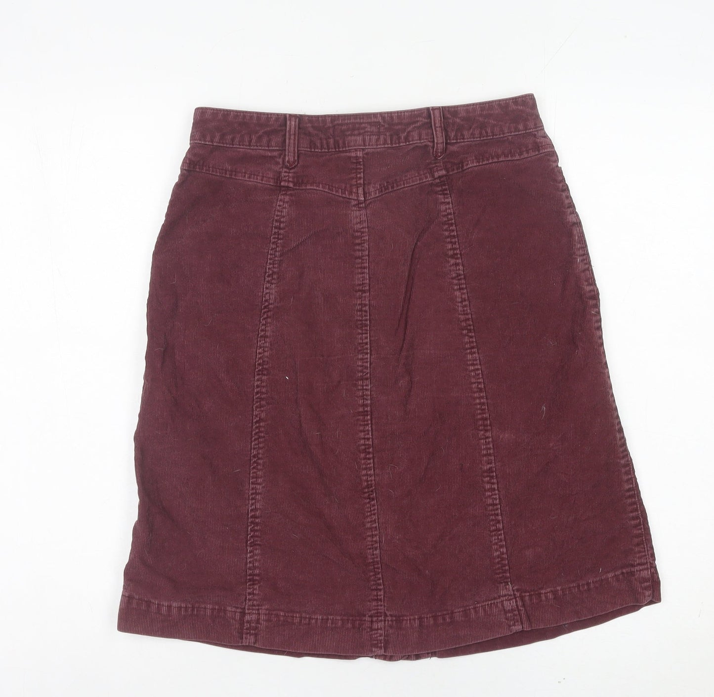 Monsoon Women Purple Corduroy A-Line Skirt UK 8 Knee Length