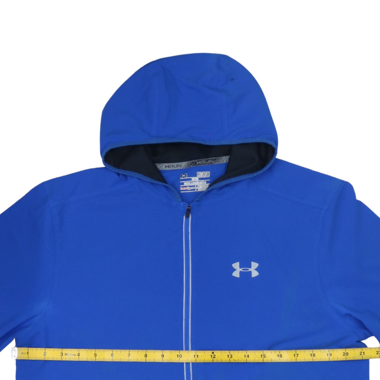 Under Armour Men's Blue M Windbreaker Full Zip Hooded Running Jacket