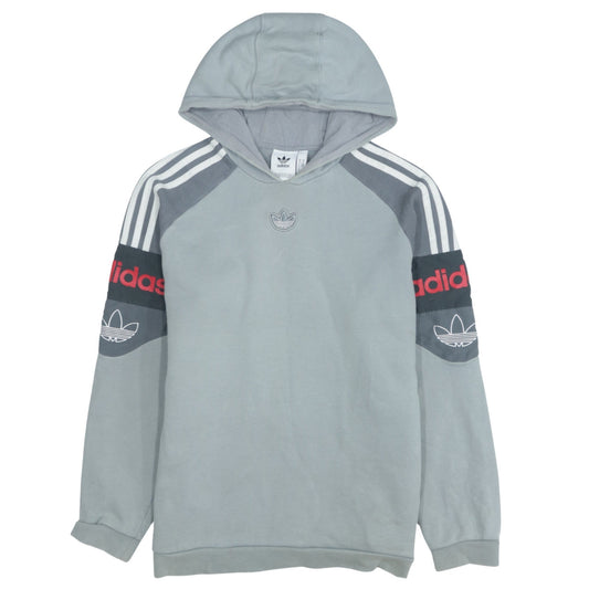 Adidas Mens Grey Pullover Hoodie Medium Logo Sportswear