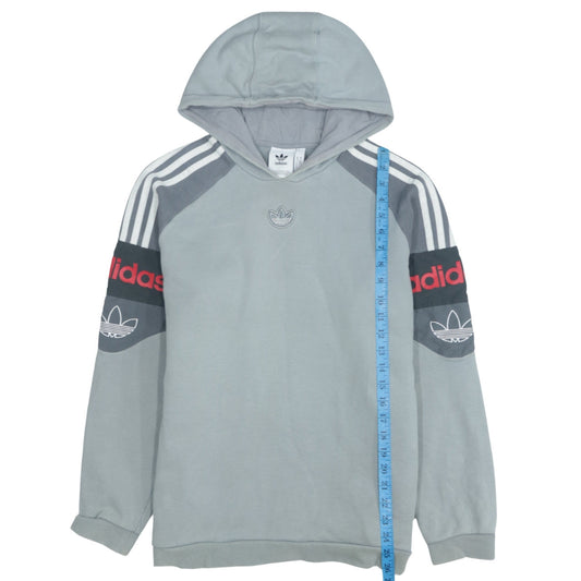 Adidas Mens Grey Pullover Hoodie Medium Logo Sportswear
