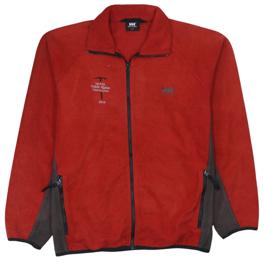Helly Hansen Men's Red Fleece Jacket M Full Zip Outdoor Hiking