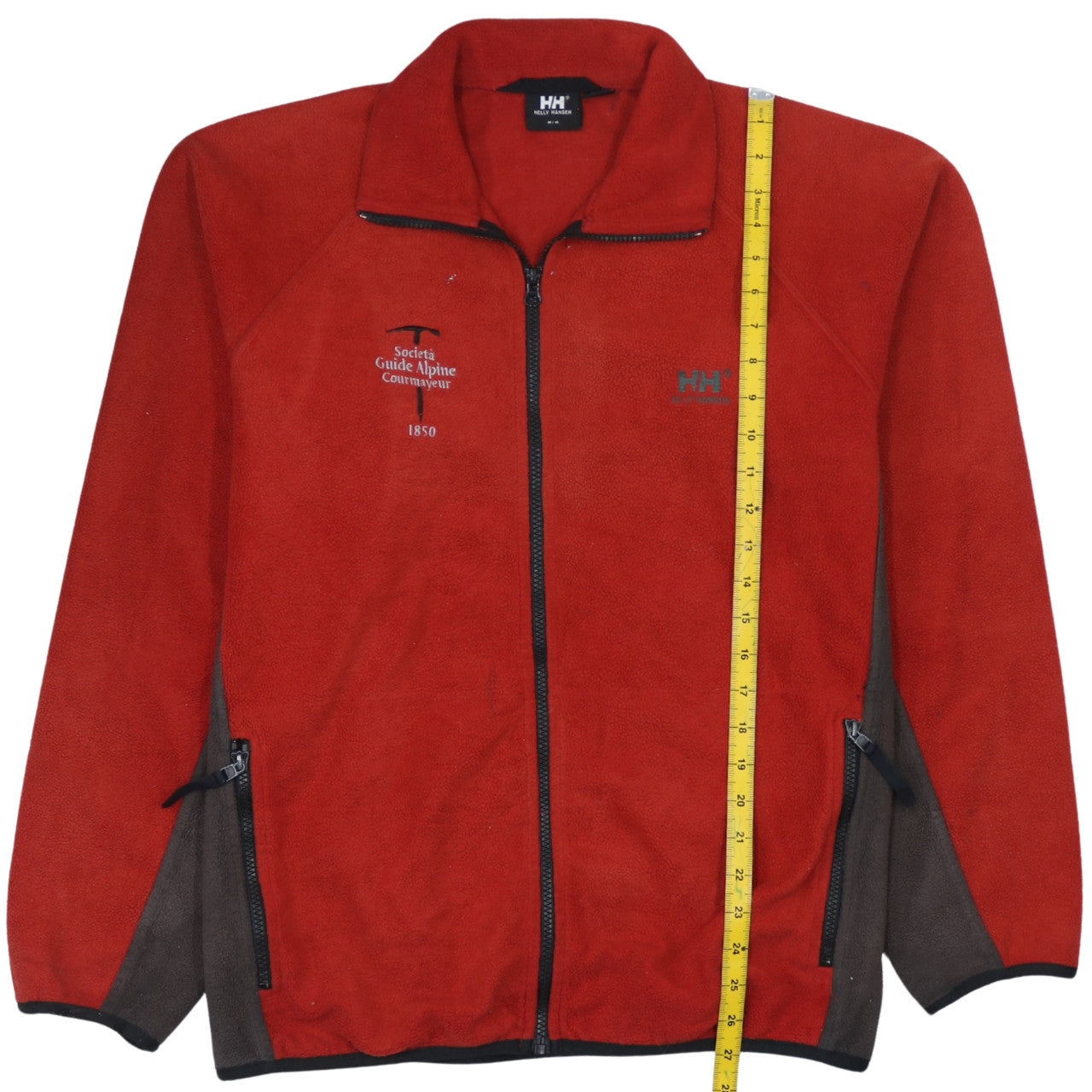 Helly Hansen Men's Red Fleece Jacket M Full Zip Outdoor Hiking