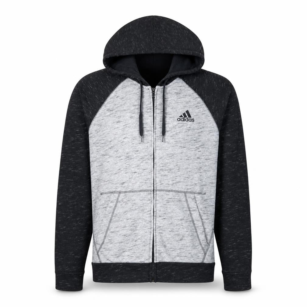 Mens UK S Regular adidas Grey Full Zip Hoodie