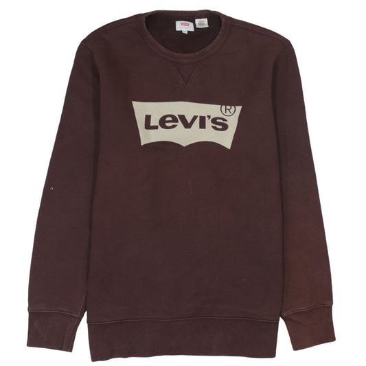 Levi's Men's Brown Logo Crew Neck Sweatshirt Size M Regular Fit