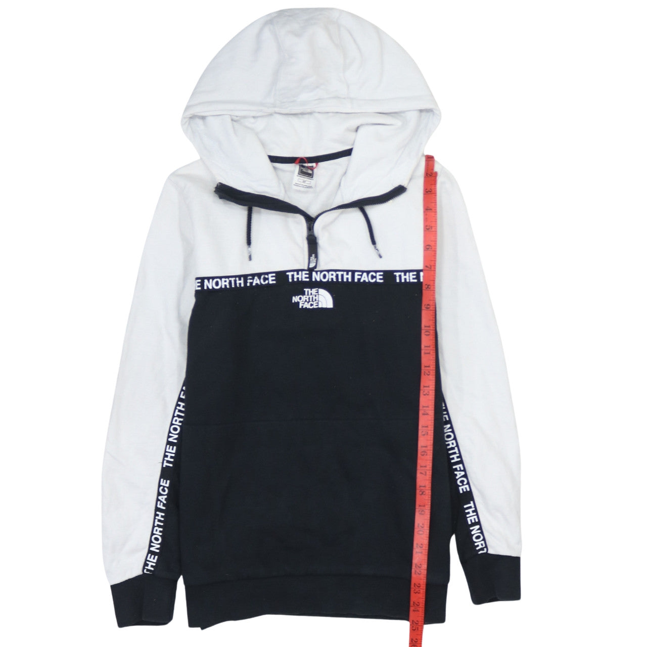 The North Face Womens Black White Small Hoodie Sweatshirt Cotton