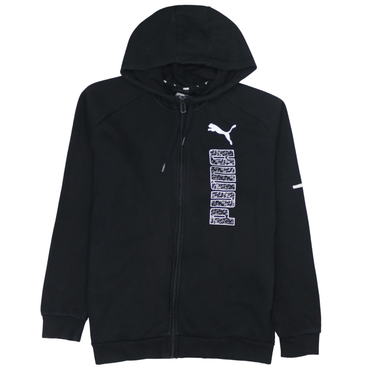 Puma Men’s Black Hoodie Full Zip Sports Logo Medium
