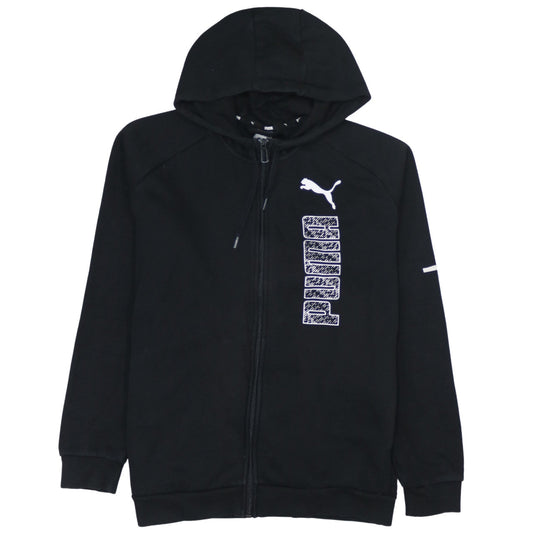 Puma Men’s Black Hoodie Full Zip Sports Logo Medium