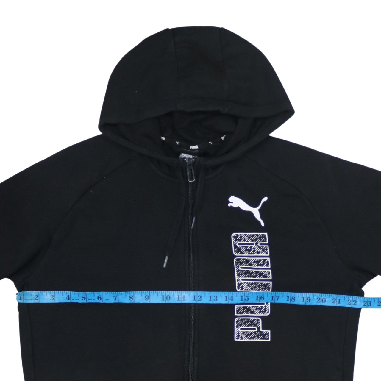 Puma Men’s Black Hoodie Full Zip Sports Logo Medium