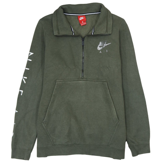 Nike Men’s Green Air Half Zip Sweatshirt L Pullover Sports Fleece