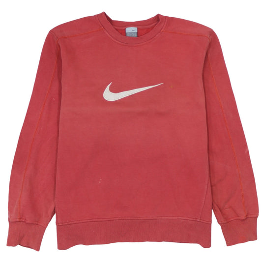 Nike Mens Red L Sweatshirt Crew Neck Pullover Logo Sportswear