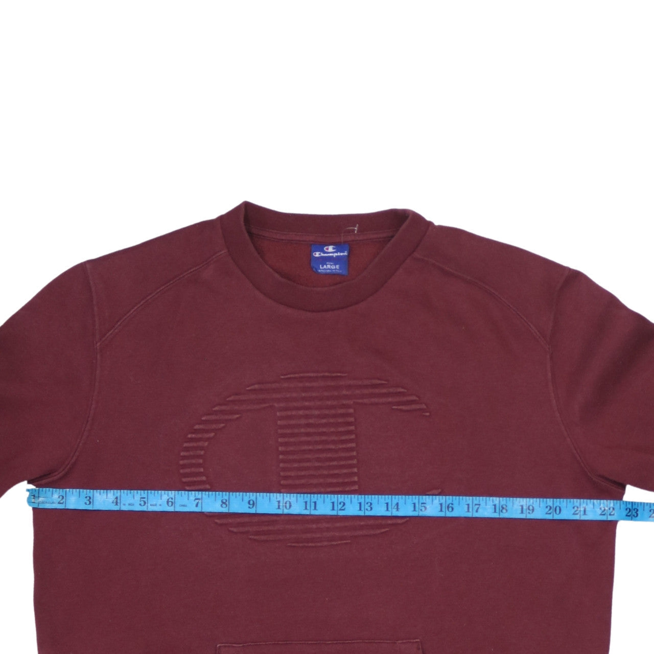 Champion Men’s Red Pullover Sweatshirt Large Logo Crew Neck