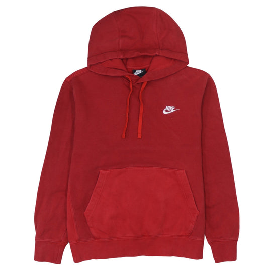 Nike Mens Red Pullover Hoodie Small Logo Hooded Sweatshirt