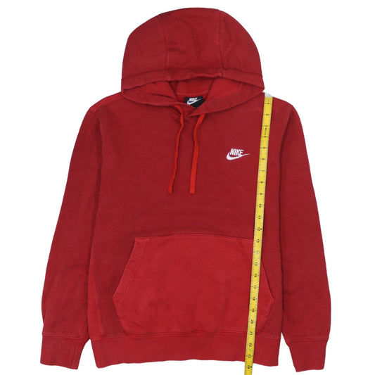 Nike Mens Red Pullover Hoodie Small Logo Hooded Sweatshirt
