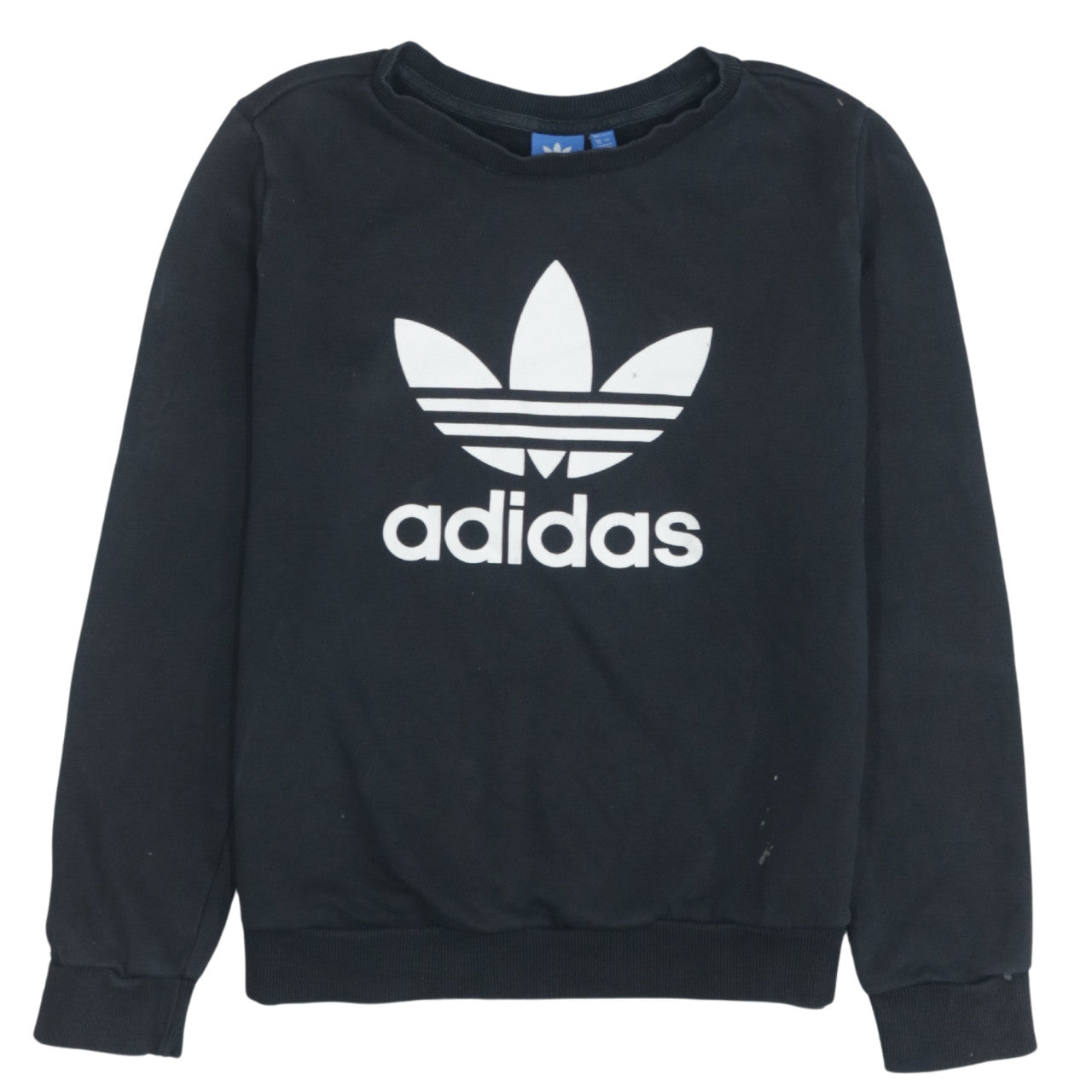 Adidas Womens Black Size 12 Logo Sweatshirt Pullover Cotton