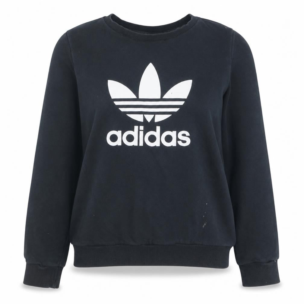 Womens UK 12 Regular adidas Black Pullover Sweatshirt