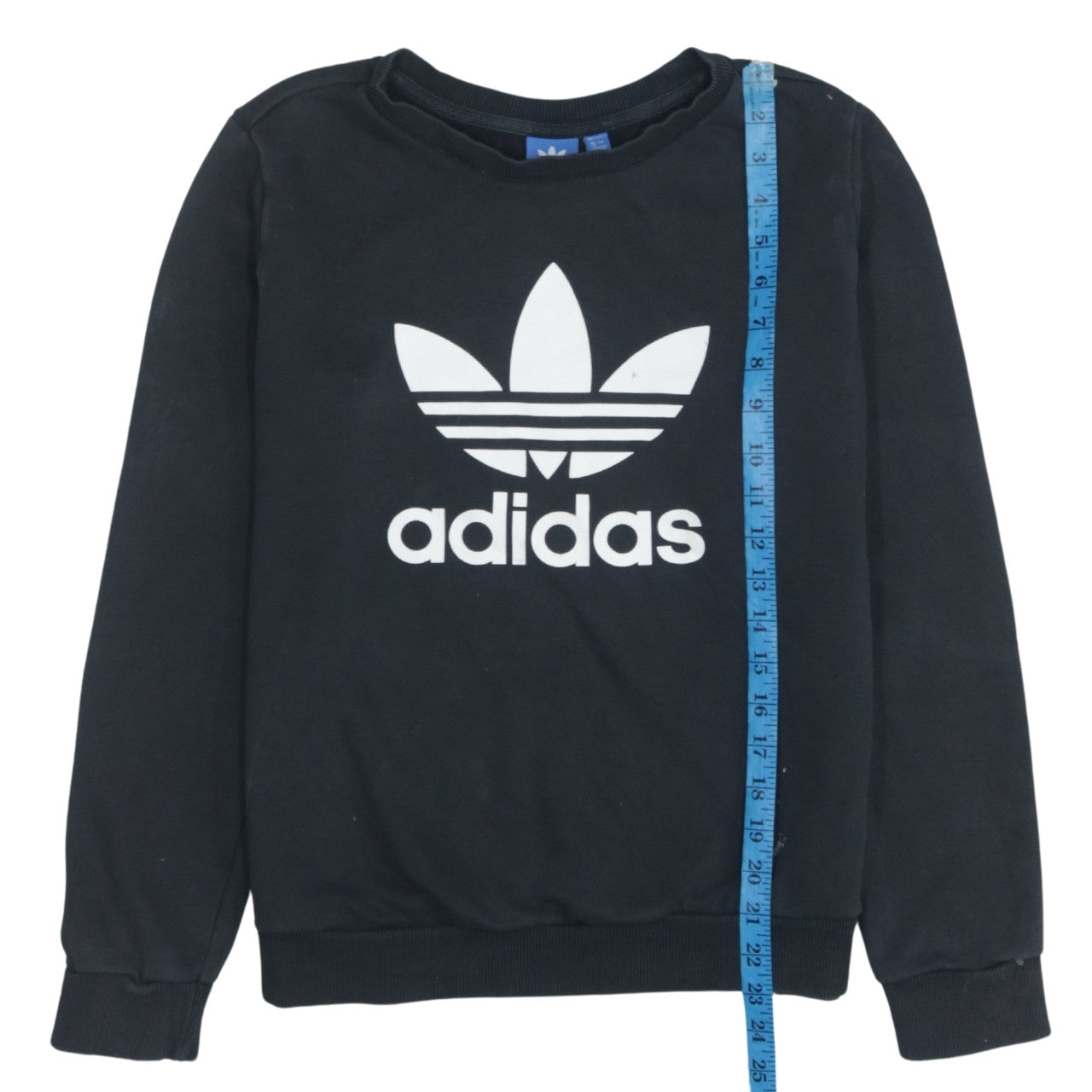 Adidas Womens Black Size 12 Logo Sweatshirt Pullover Cotton