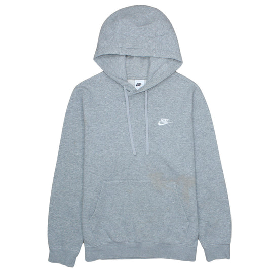 Nike Men’s Grey Pullover Hoodie Small Regular Fit Logo Fleece
