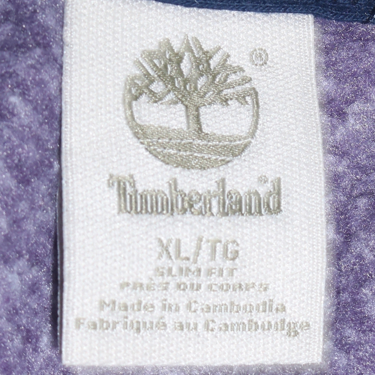 Timberland Womens Purple Hoodie XL Full Zip Slim Fit Cotton Blend