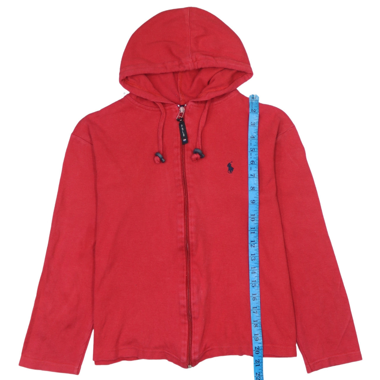 Ralph Lauren Boys Red XL Full Zip Hoodie Jacket Cotton Logo Casual