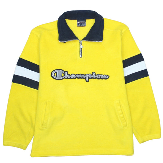 Champion Boys Yellow Fleece 1/4 Zip Logo Sweatshirt 11-12 Years