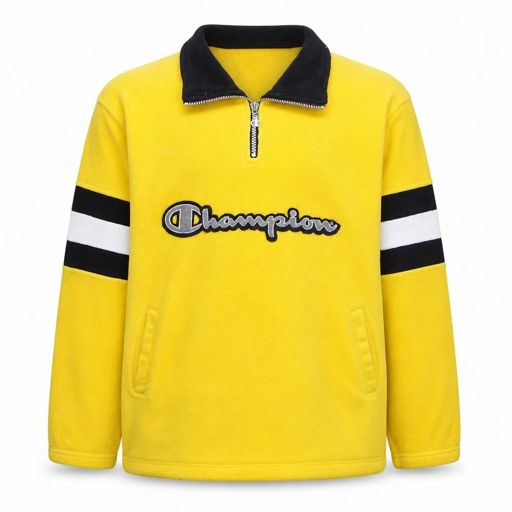 Champion Boys Yellow Fleece 1/4 Zip Logo Sweatshirt 11-12 Years