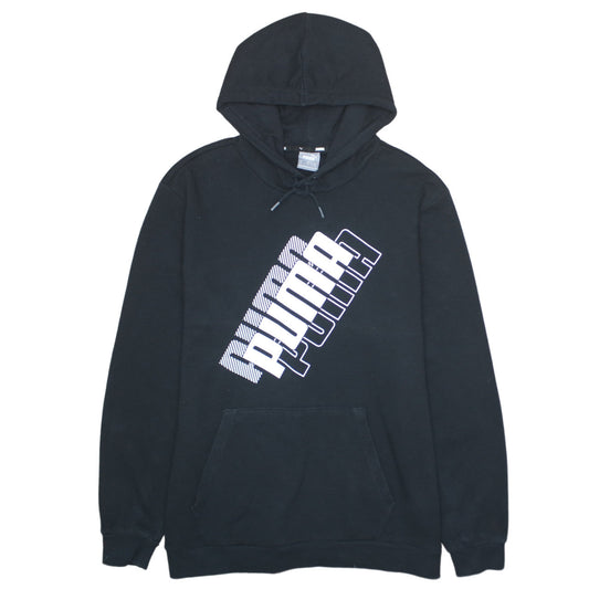 Puma Mens Black XL Pullover Hoodie Sports Logo Sweatshirt