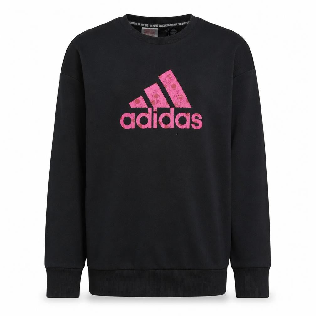 Adidas Girls Black Sweatshirt 13-14 Years Crew Neck Pullover Logo Jumper
