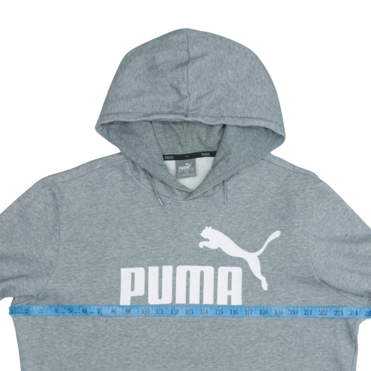 Puma Mens Grey Pullover Hoodie Size L Logo Print Sportswear