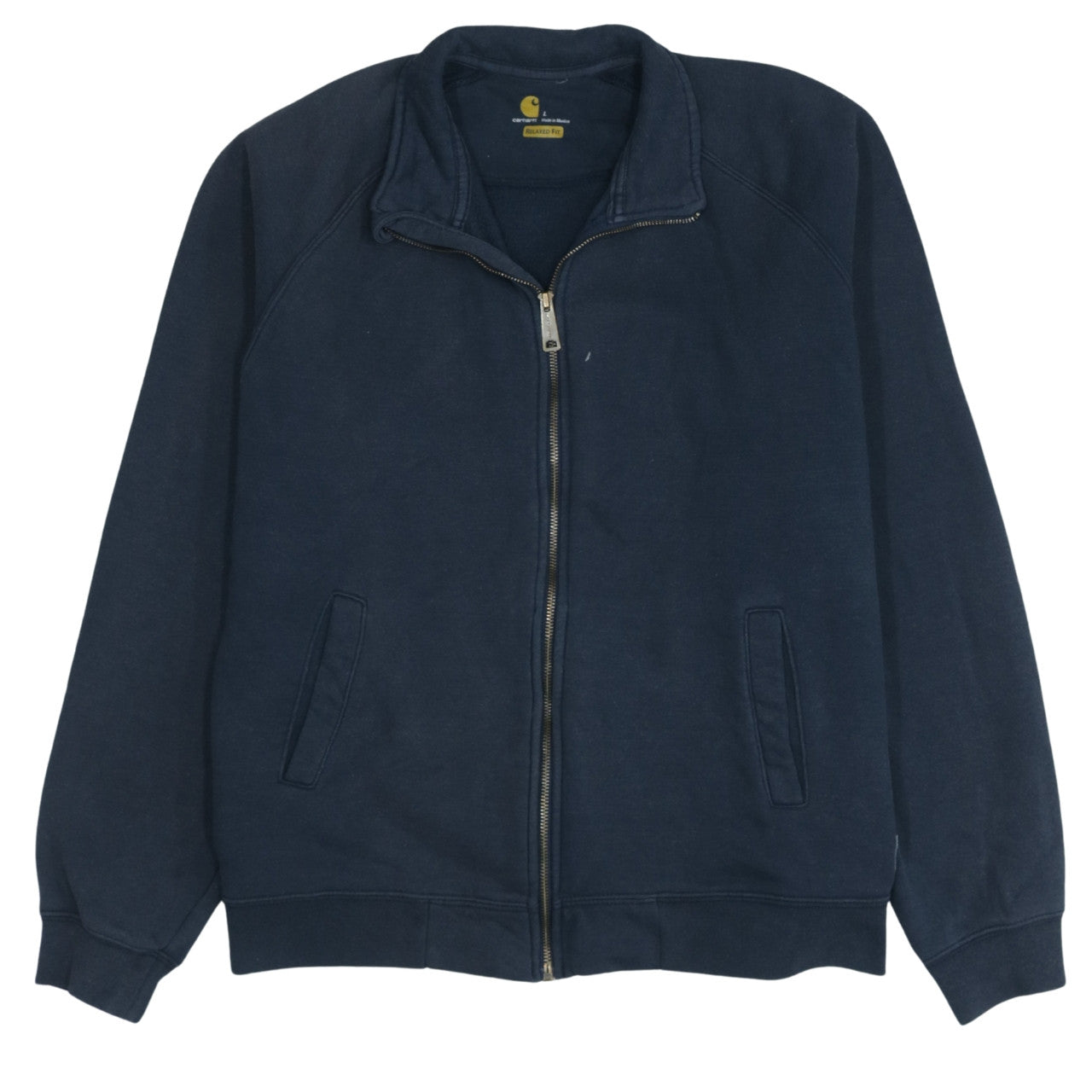 Carhartt Mens Blue Full Zip Sweatshirt L Relaxed Fit Fleece Jacket