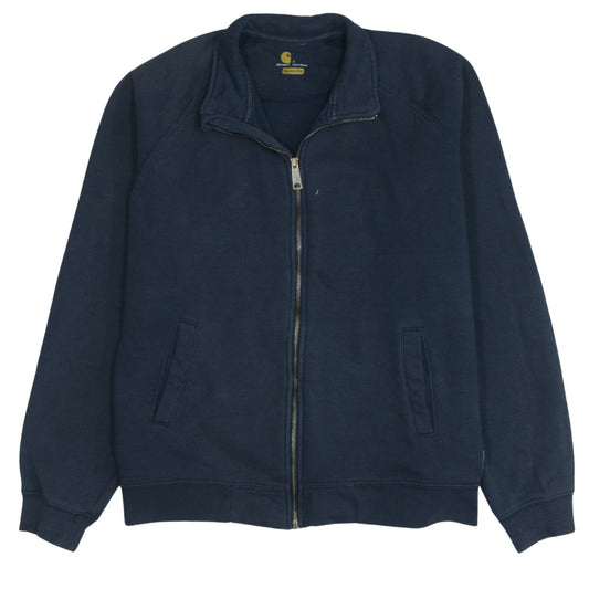 Carhartt Mens Blue Full Zip Sweatshirt L Relaxed Fit Fleece Jacket