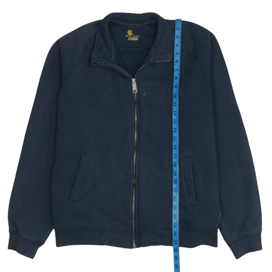 Carhartt Mens Blue Full Zip Sweatshirt L Relaxed Fit Fleece Jacket