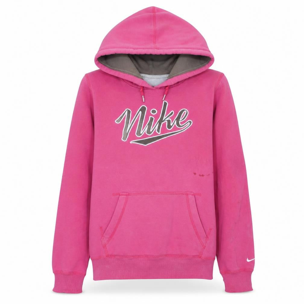 Womens UK S Regular Nike Pink Pullover Hoodie