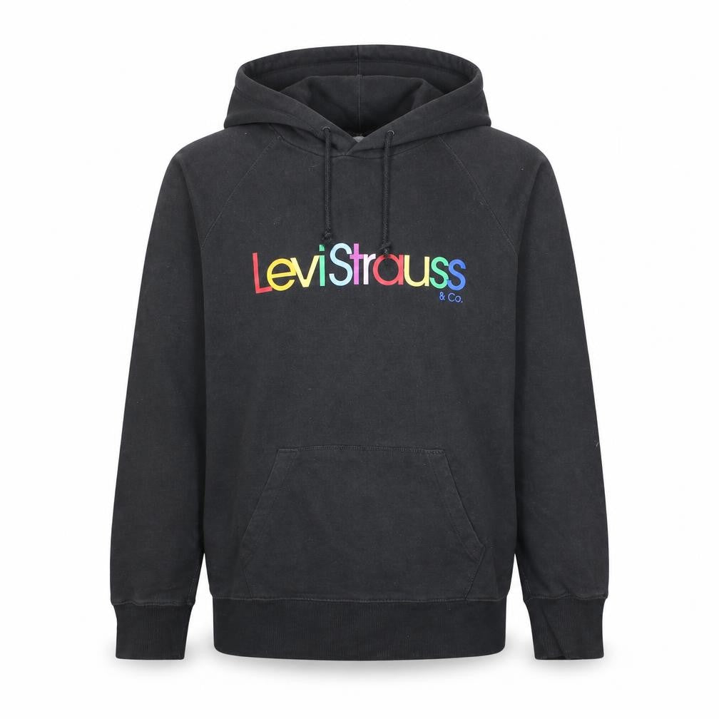 Mens UK M Regular Levi Strauss Black Pullover Hoodie