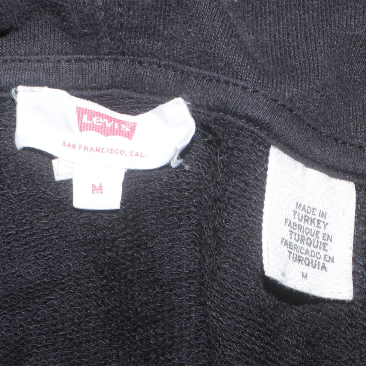 Levi Strauss Men's Black Medium Pullover Hoodie Logo Graphic