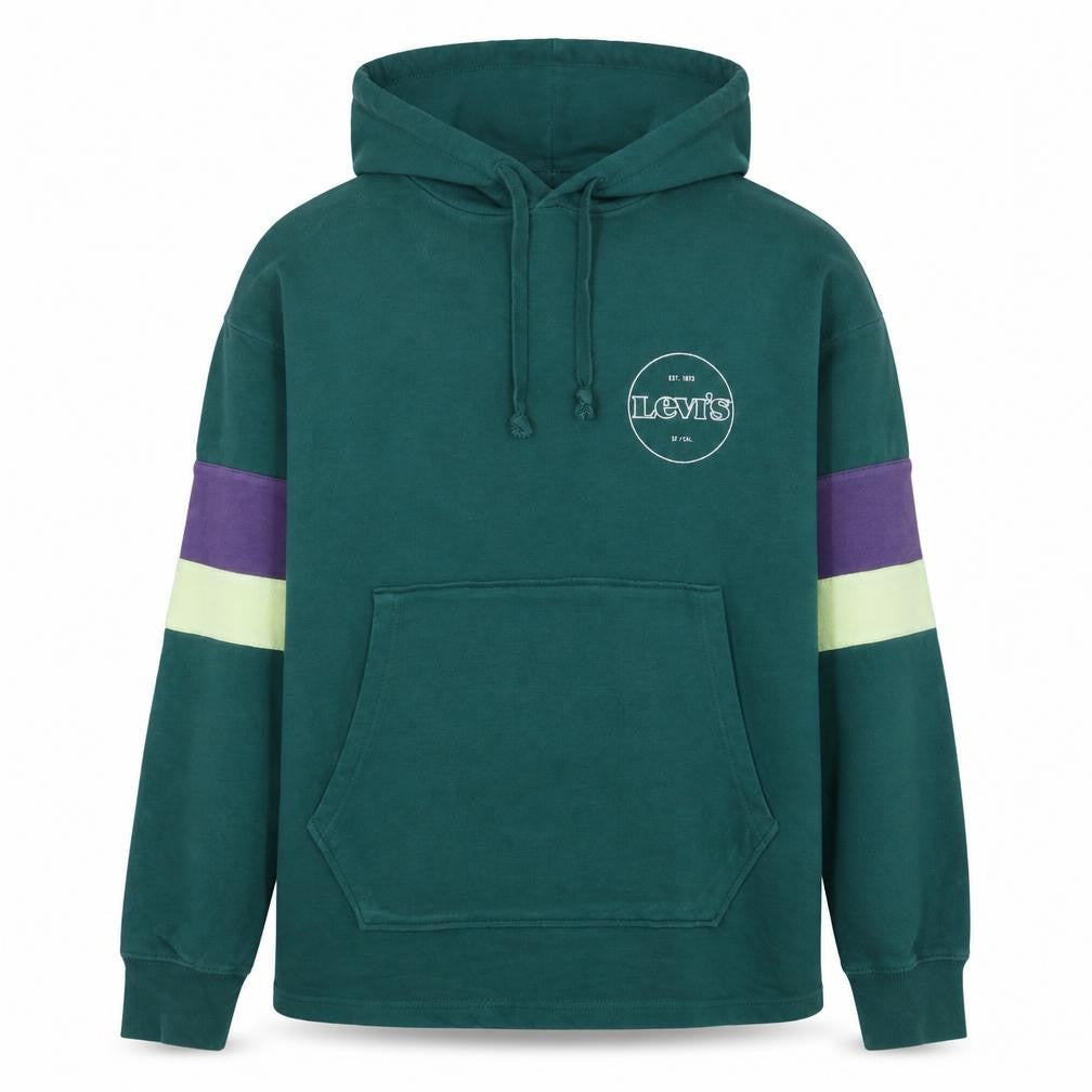 Mens UK S Relaxed Levi's Green Pullover Hoodie