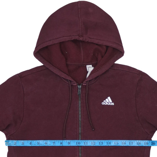 Adidas Men’s Red Full Zip Hoodie Size M Sports Logo Fleece