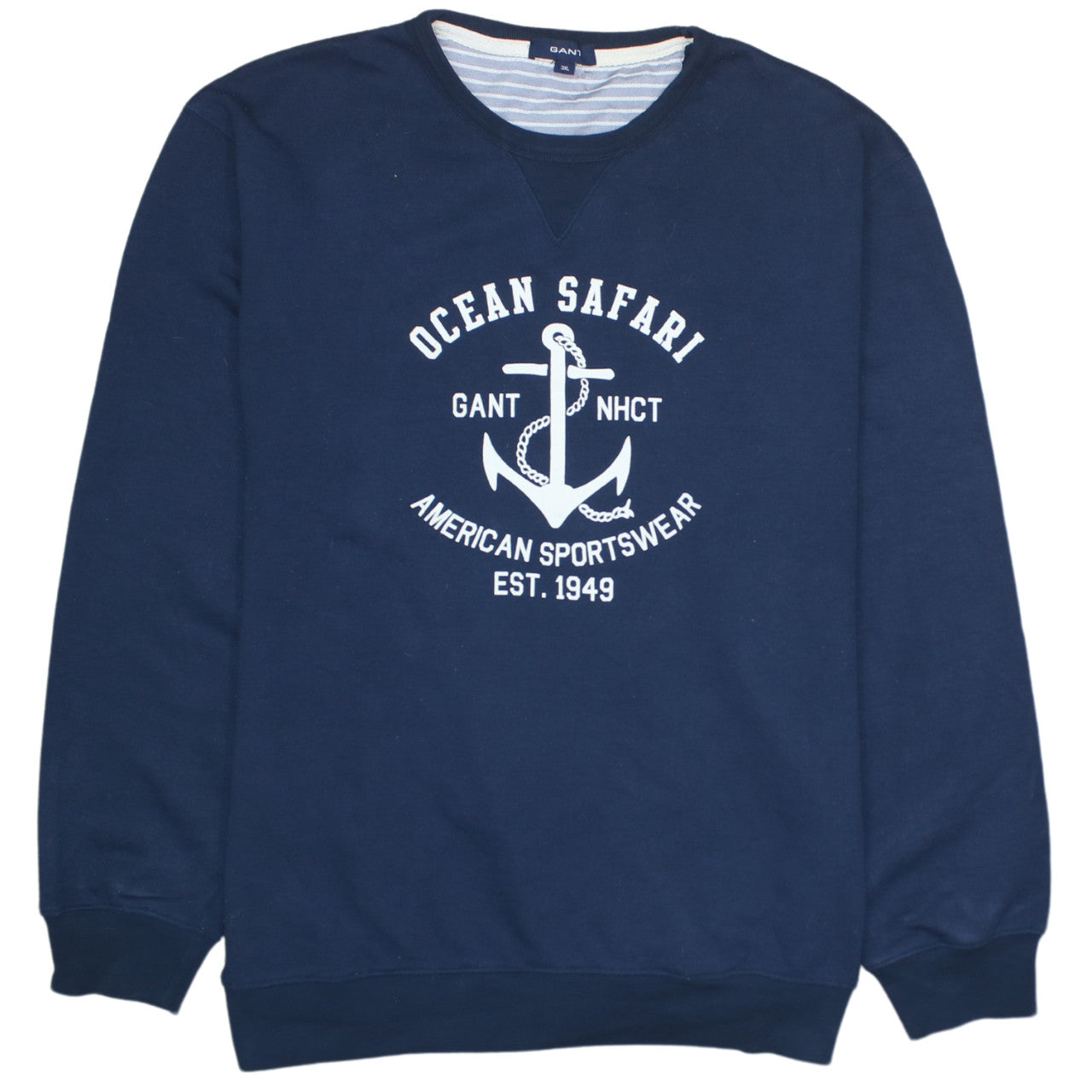Gant Men’s 3XL Blue Pullover Sweatshirt Nautical Graphic Long Sleeve