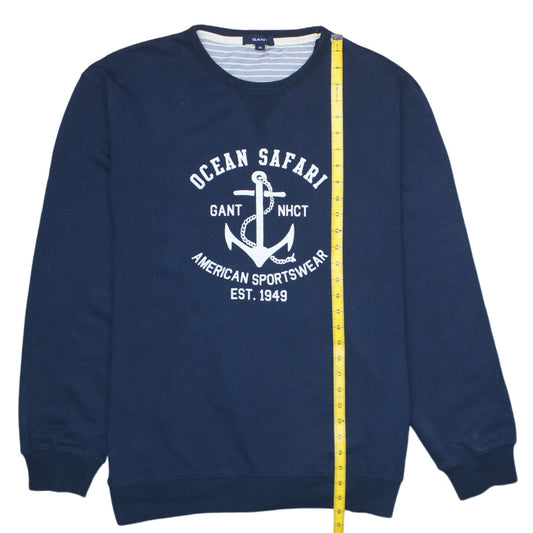 Gant Men’s 3XL Blue Pullover Sweatshirt Nautical Graphic Long Sleeve
