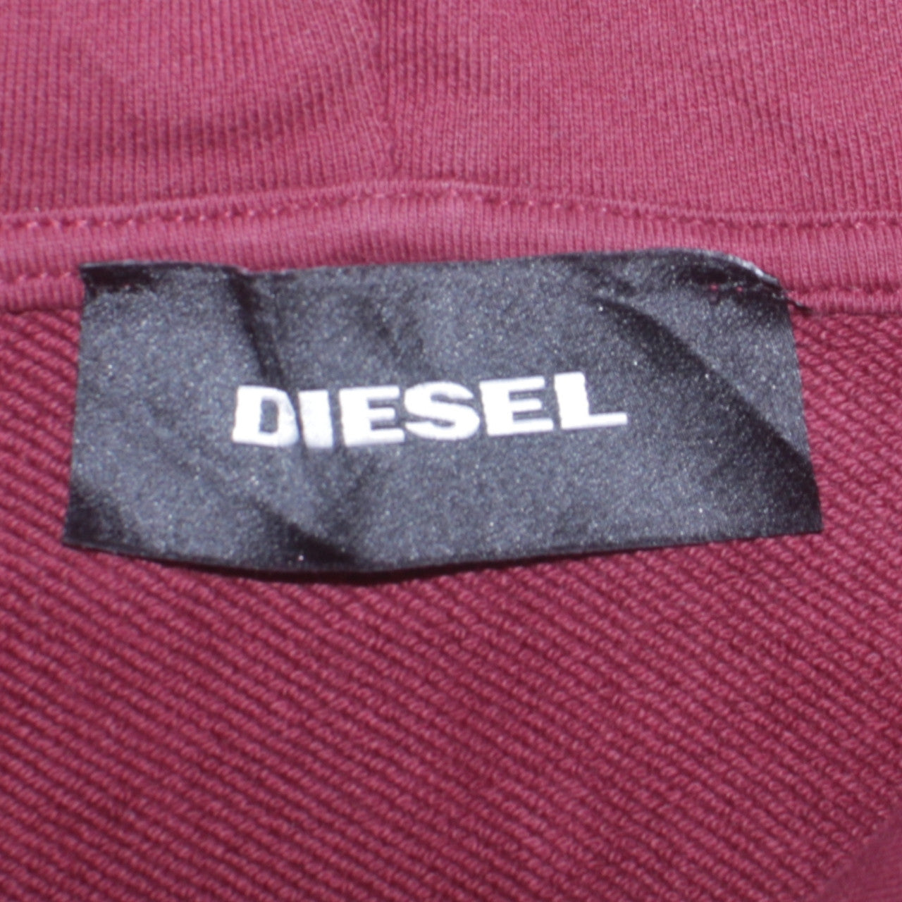 Diesel Mens Red Pullover Hoodie Size M Logo Graphic Cotton