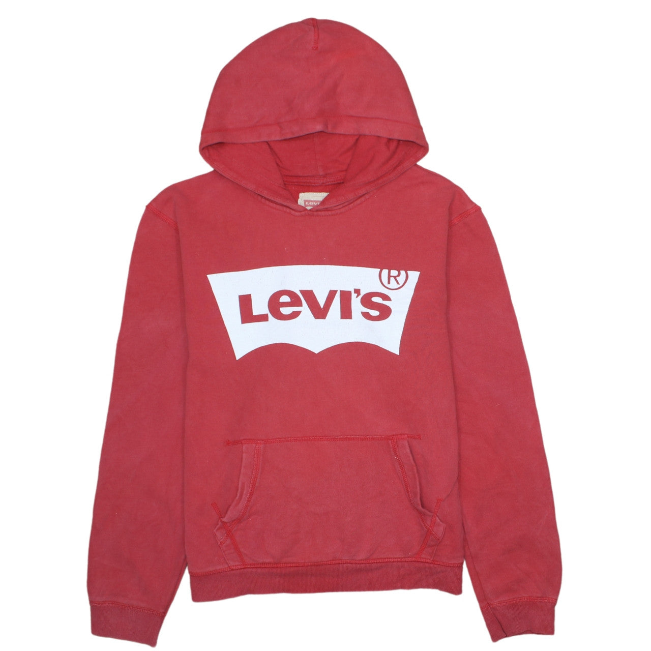 Levi's Boys Red Pullover Hoodie 16 Years Graphic Logo Casual Sweatshirt