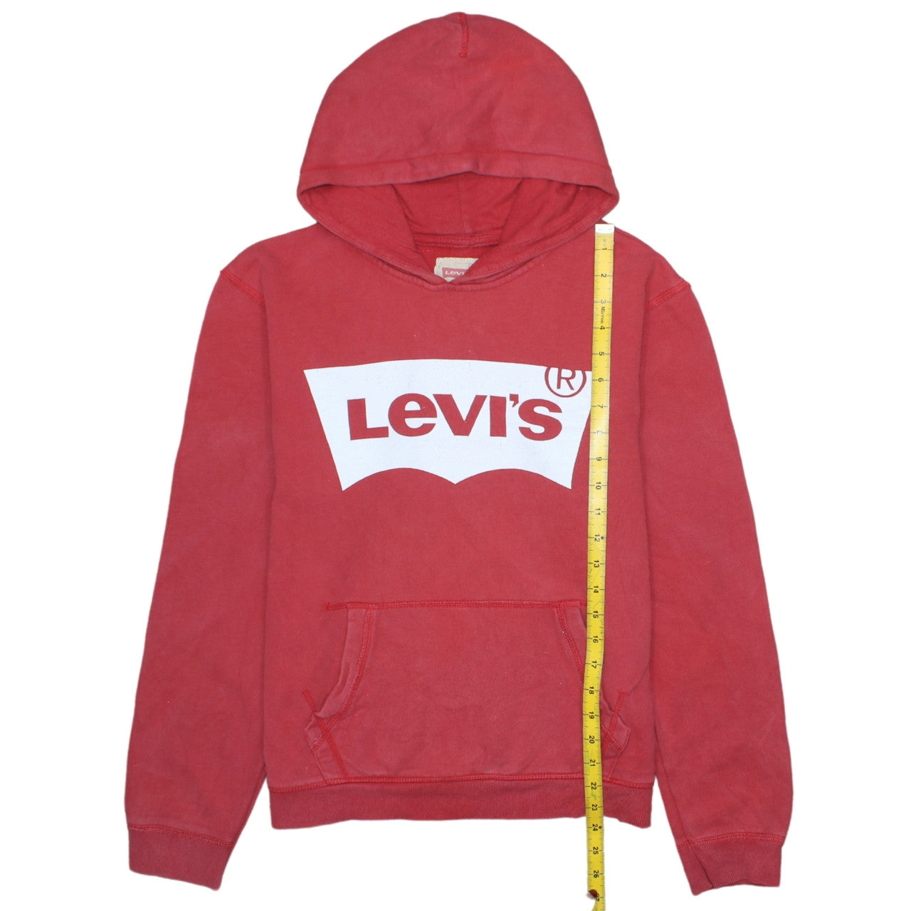 Levi's Boys Red Pullover Hoodie 16 Years Graphic Logo Casual Sweatshirt