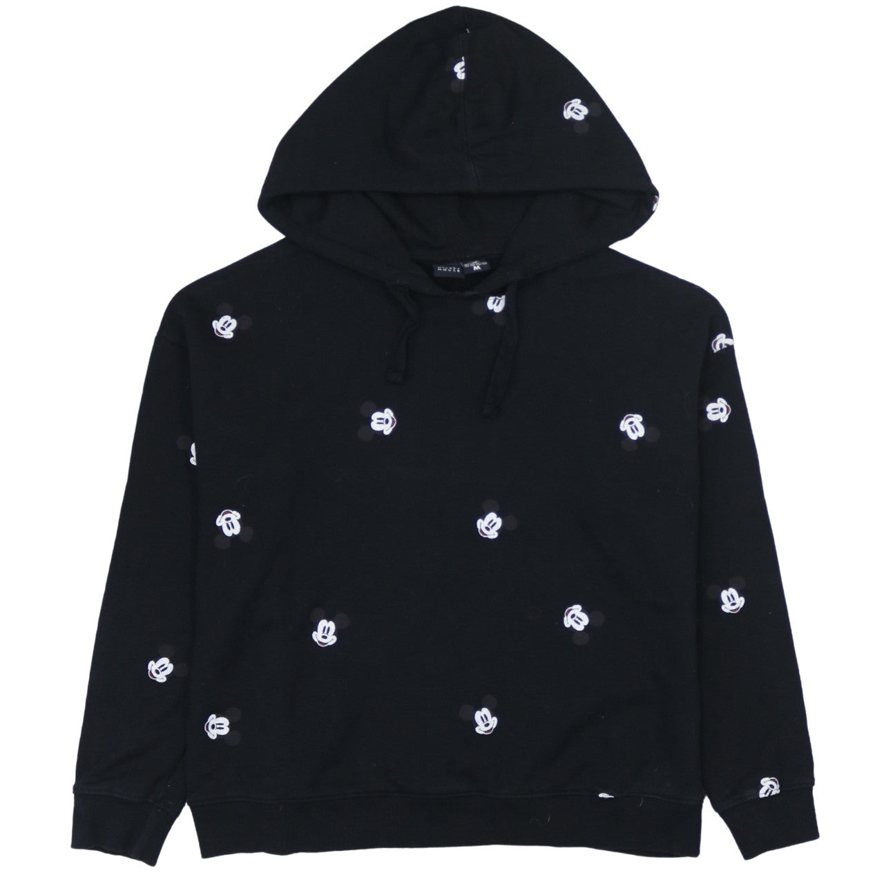 Disney Women Black Mickey Mouse Pullover Hoodie Size S Regular Fit