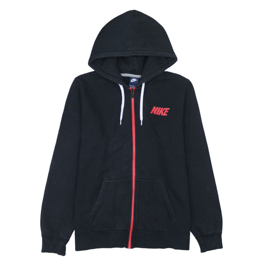 Nike Womens Black XL Full Zip Hoodie Sweatshirt Red Logo