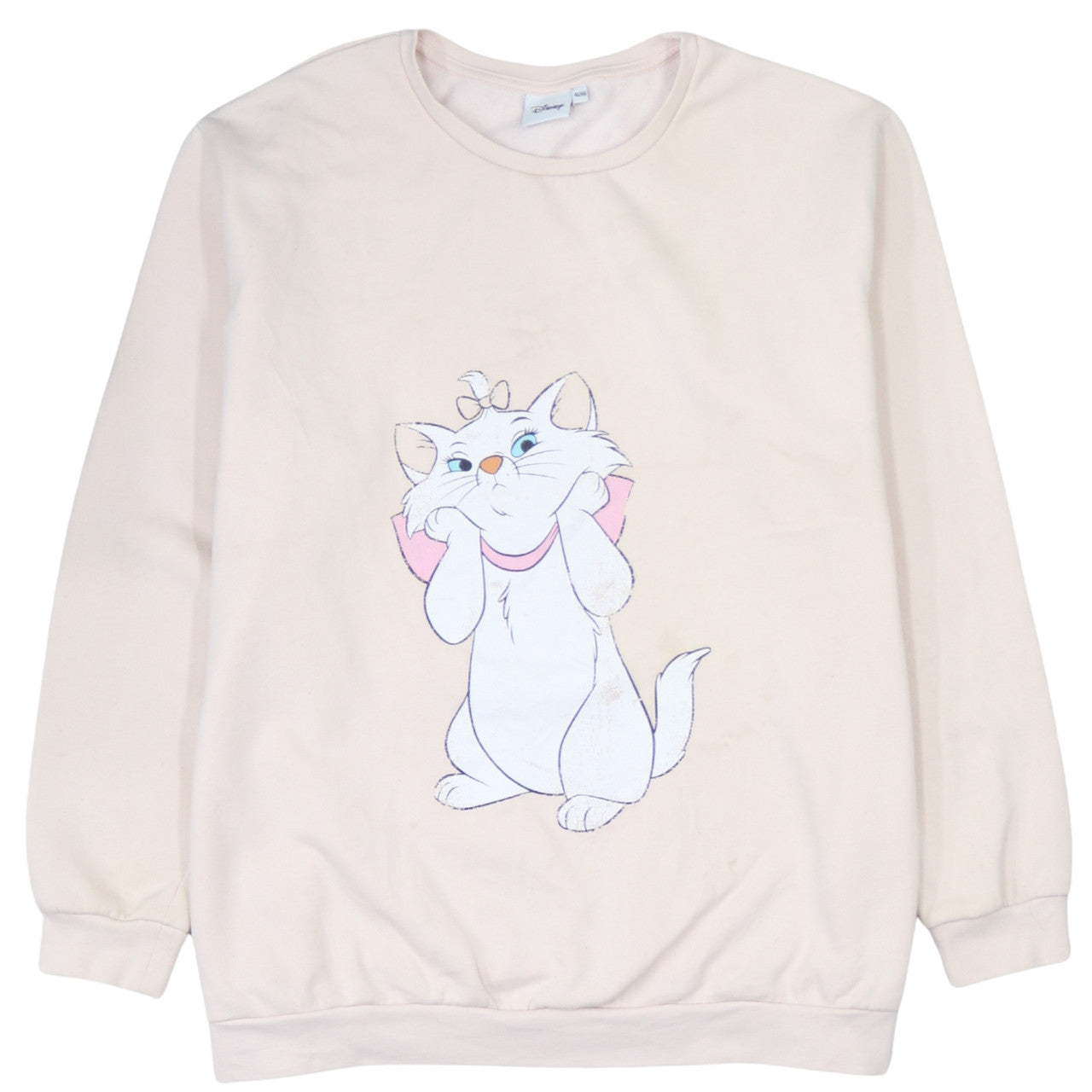 Disney Womens Beige Sweatshirt Marie Aristocats Size 18 Cotton Blend