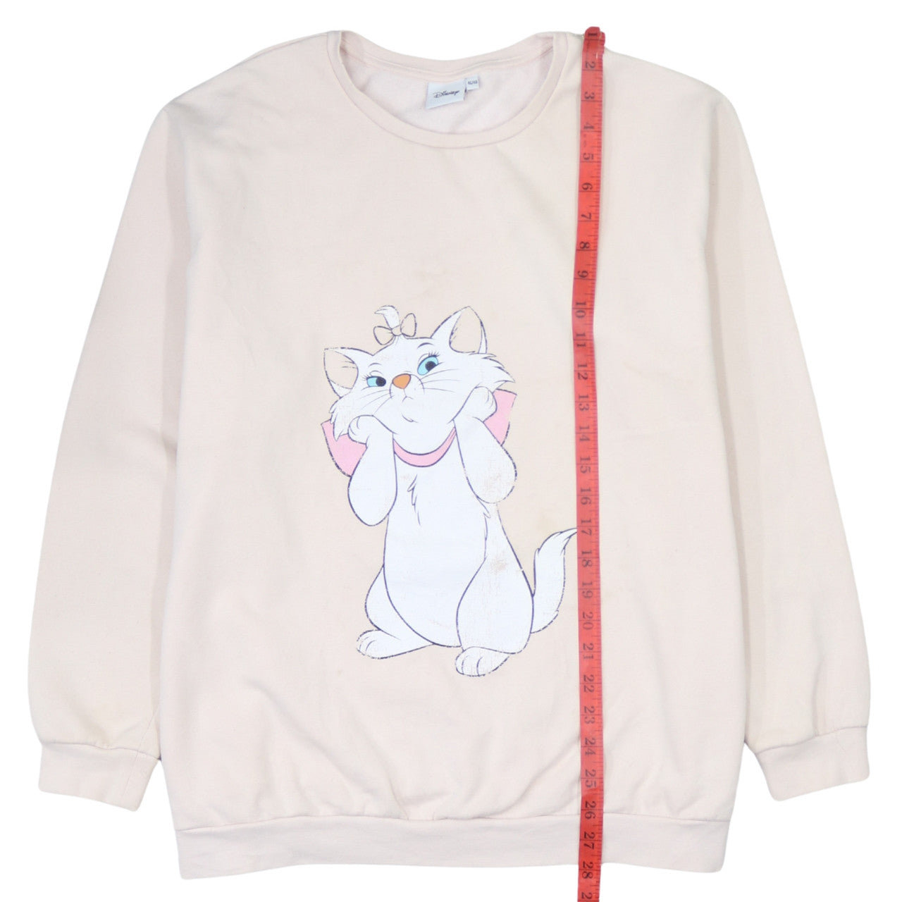 Disney Womens Beige Sweatshirt Marie Aristocats Size 18 Cotton Blend