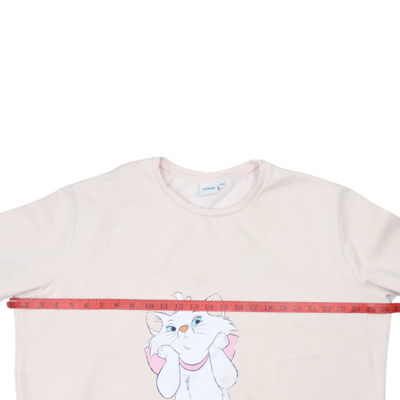Disney Womens Beige Sweatshirt Marie Aristocats Size 18 Cotton Blend