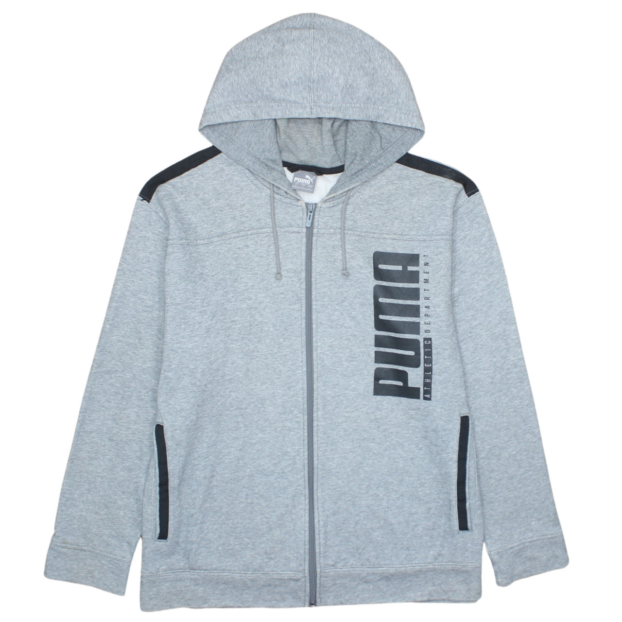 Puma Mens Grey Full Zip Hoodie Sweatshirt Size L Sportswear